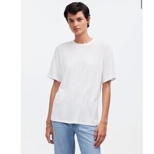 NWT Madewell Linen-Blend Crewneck Oversized Tee Size XS